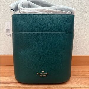 New With Tags !  Kate Spade Leila Bucket Bag in deep jade.